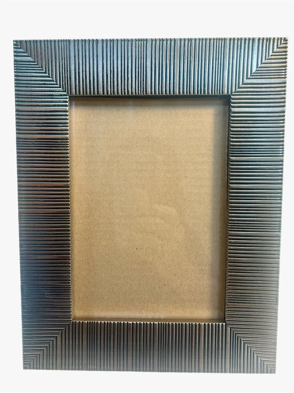 Stylish 5 x 7 Metallic Ribbed Gold and Black Picture Frame. New without Tags